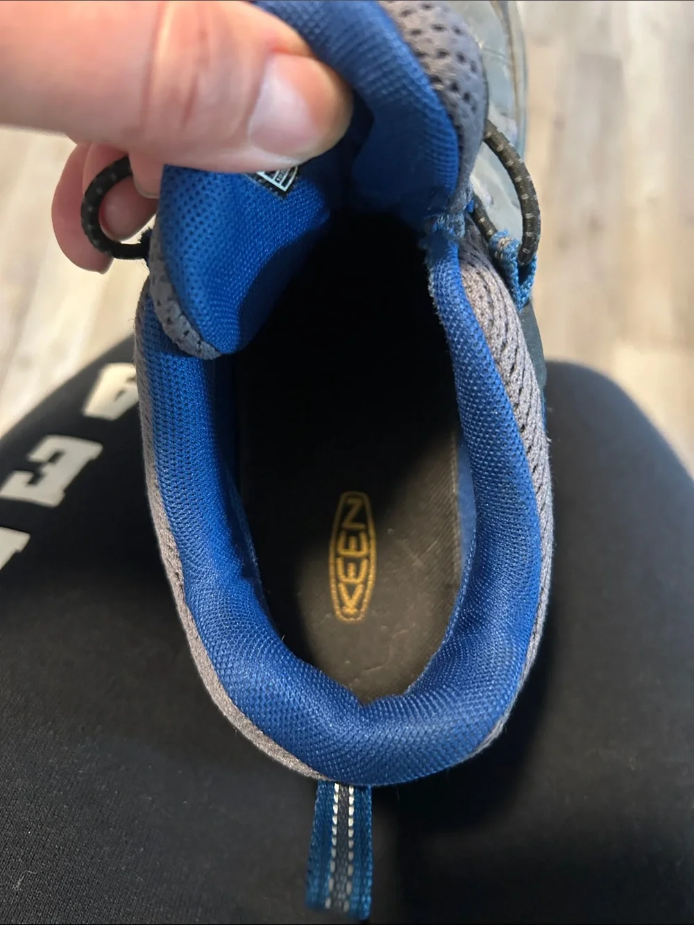 KEEN Boys Gray and Blue Hiking Boots